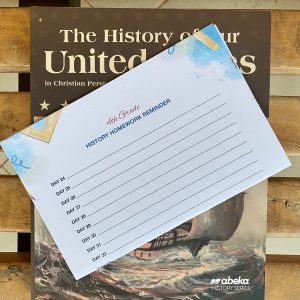 4th Grade History Homework Reminder Sheet
